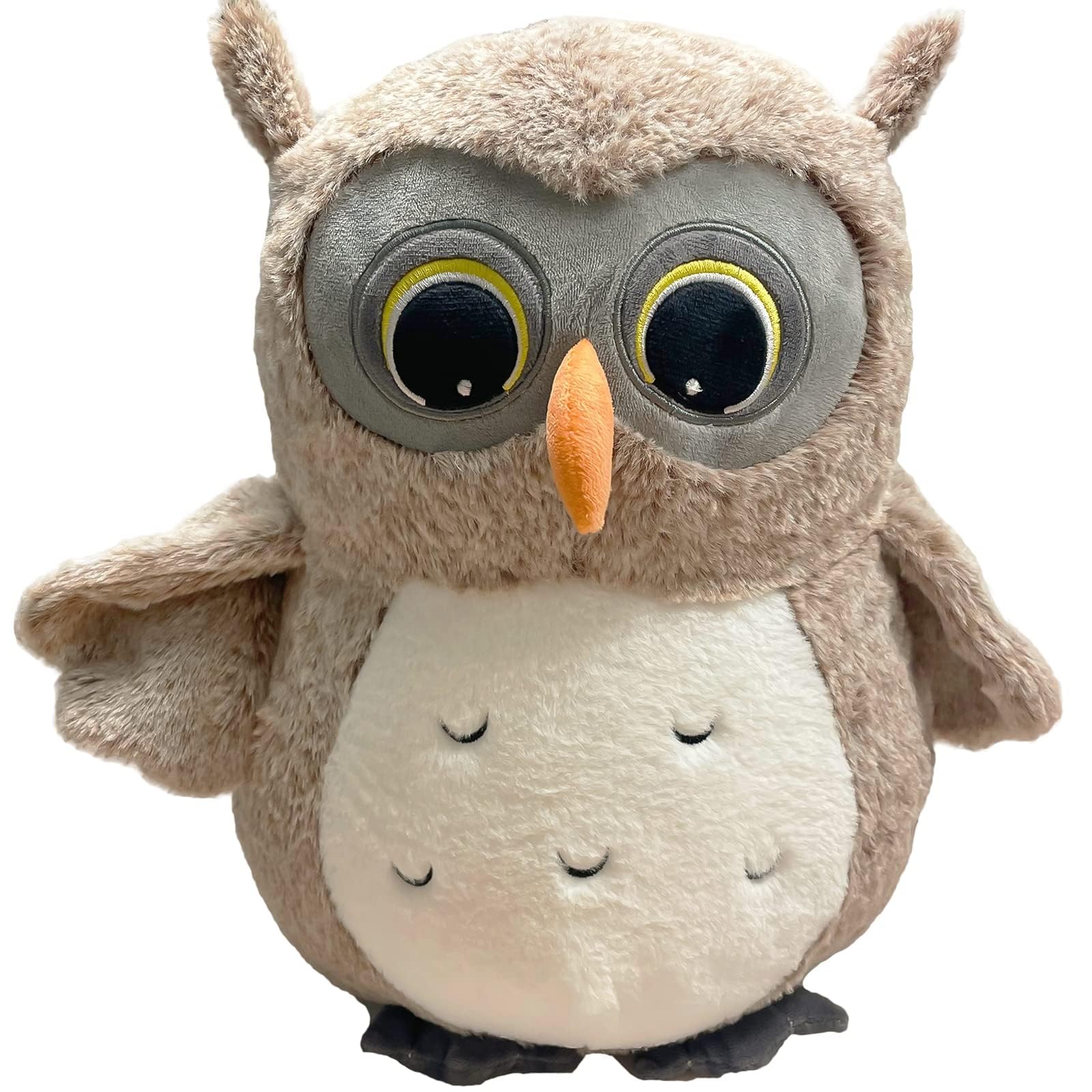 Ryttir 15.7 Inch Chubby Gray Big Owl Stuffed Animals Plush, Adventure Stuffed Owl Toy, Brave Boy's and Girl's Room Owls Plush De
