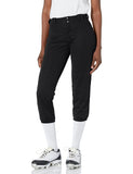 Alleson Athletic Fastpitch Softball Pants For Women. Low Rise Double Knit Black Softball Pants With Belt Loop (Style 605Pbw) Lar