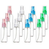 SINIDE Spray Bottles 30ml/1oz, 12 Pack Clear Empty Fine Mist Plastic Mini Travel Bottle Set, Portable Refillable Makeup Sprayer 
