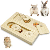 Hamiledyi Guinea Pig Foraging Toys Interactive Wooden Rabbit Toys Sniff n' Snack Rabbit Treats Bunny Toys Interactive Hide Treat