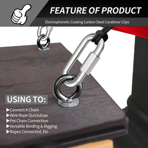 15 Pack Heavy-Duty Chain Hooks Quick Links - 304 Stainless Steel 1/8 Locking Carabiner Anti-Rust Chain Connector Quick Link fo