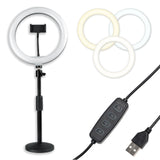 Gator Frameworks 10-Inch LED Desktop Ring Light Stand with Phone Holder and Compact Weighted Base, (GFW-RINGLIGHTDSKTP)