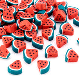 Elecrelive 50Pcs Watermelon Slice Loose Beads Red Fruit Theme Clay Beads Food Spacer Charms for Necklace Bracelets Earrings Key 