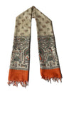 StbSilk Textiles Bhagalpur WomenS Cotton Silk Madhubani Print Dupatta | Bhagalpuri Dupatta For WomenS And Girls (Orange), Fre