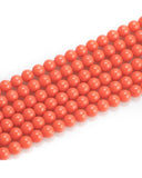 8mm Glass Beads 46PCS Glass Beads for Jewelry Making Charm Round Loose Bead for Bracelet Making Kit (Red Glass)