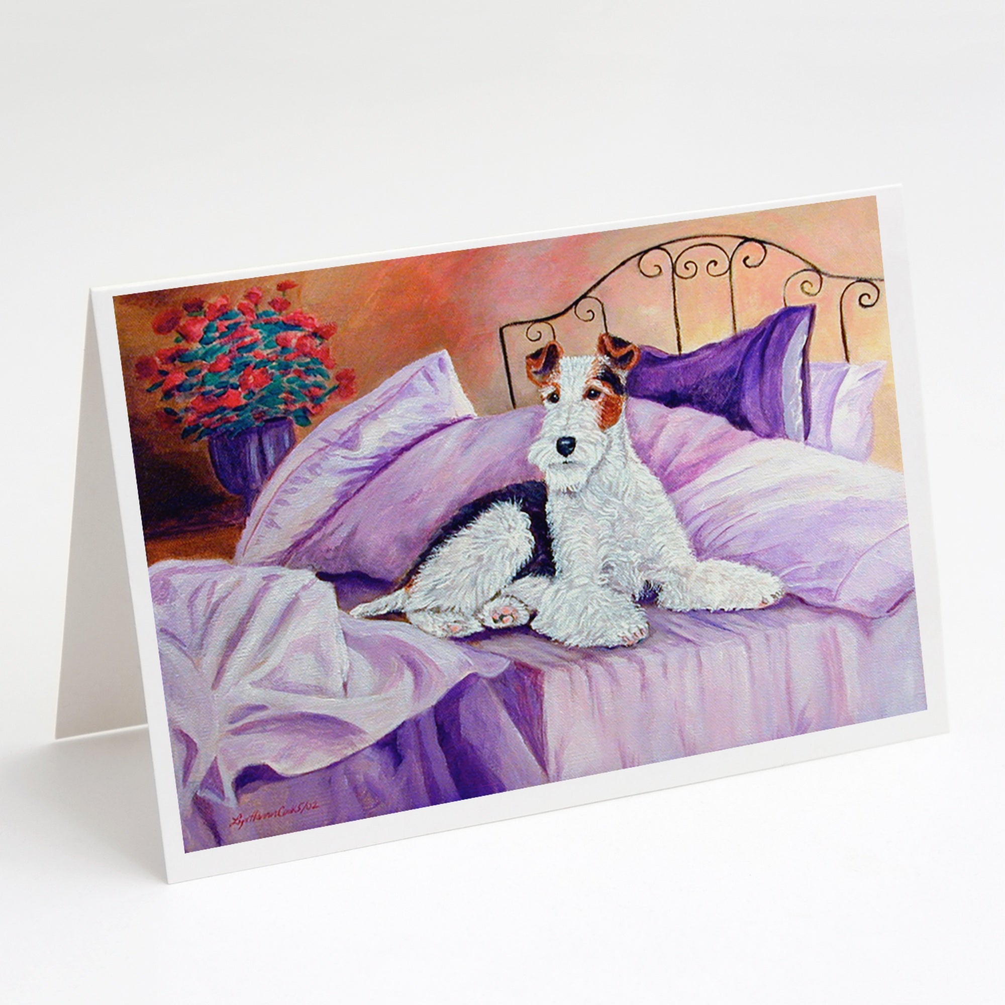 Fox Terrier Waiting On Mom Greeting Cards And Envelopes Pack Of 8