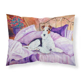 Caroline'S Treasures 7121Pillowcase Fox Terrier Waiting On Mom Moisture Wicking Fabric Standard Pillowcase, Large, Multicolor,