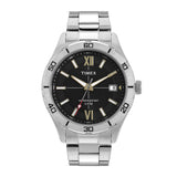 Timex Analog Watch For Men With Black Dial & Silver Stainless Steel Bracelet Band - Water Resistant Men'S Wrist Watches -Tweg295