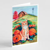 Tabby Cat In Pumpins Greeting Cards And Envelopes Pack Of 8