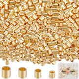 Beebeecraft 400Pcs 1.3/1.5/1.8/2mm 14K Gold Filled Tube Loose Beads Brass Crimp Beads Positioning Column Spacer Beads with Stora