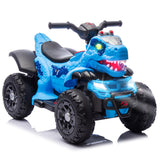 Okybaby Electric Dinosaur Ride On ATV for Kids, 12V 4-Wheel Toy Car with Music, Microphone Interface, Bluetooth & LED Lights, 1.
