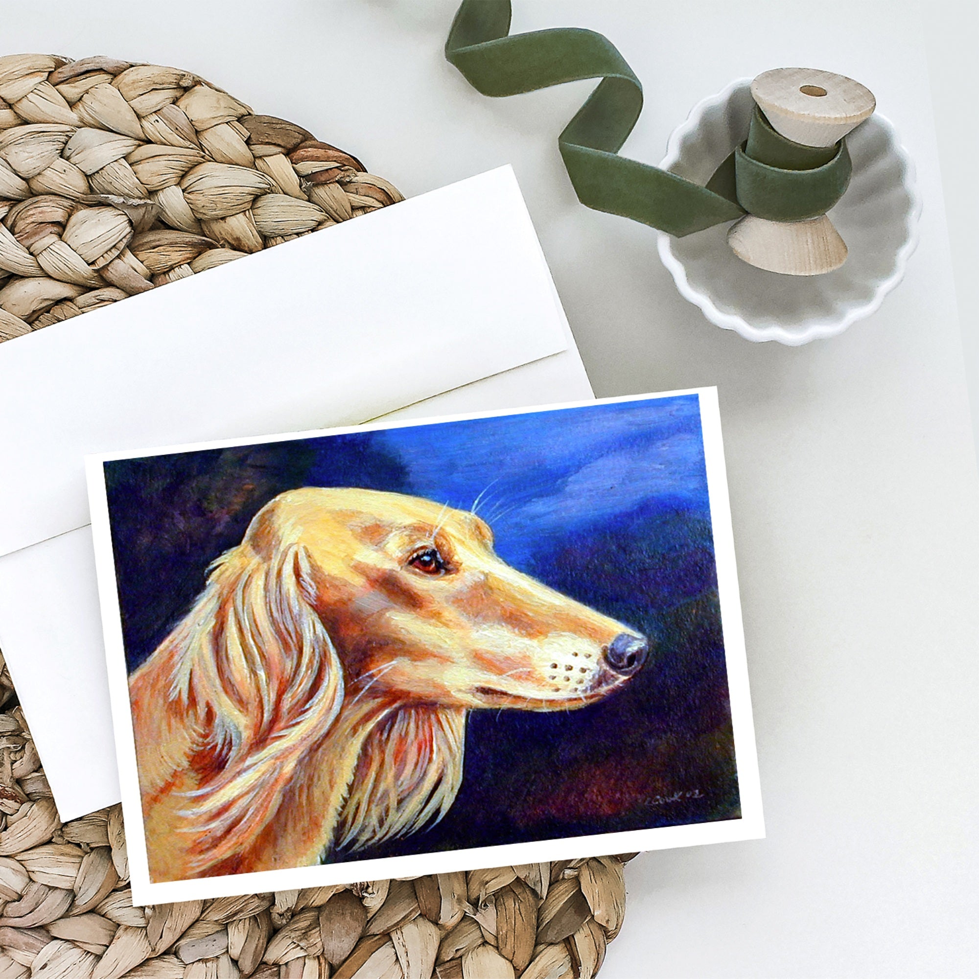 Saluki Greeting Cards And Envelopes Pack Of 8