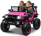 OTTARO 24V 4WD/2WD Switchable Ride on Cars, 2 Seater Kids Electric Vehicle Truck with 20 Inch Seater, 4x100W Motors, 4 Shock Abs