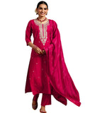 Libas Women'S Silk Blend Kurta Set (Gs987_Pink