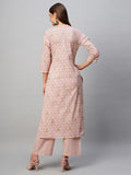 Gosriki Women'S Cotton Blend Straight Printed Kurta With Pant (Pat 11 Pink-Nw-Gs_M_Pink_Medium),Pink,,B0CM9HDR4L
