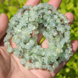 400pcs Natural Chip Stone Beads for Jewelry Making Prehnite 5-8mm Irregular Gemstones Healing Crystal Loose Rocks Bead Hole Dril