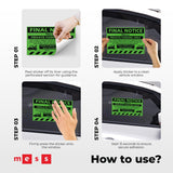 100 MESS Parking Violation Stickers Hard to Remove - No Parking Stickers - Bad Parking Stickers - Super Sticky Warning Stickers