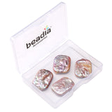 BEADIA Natural Irregular Rectangular Freshwater Pearl Beads 23-27mm 4pcs Baroque Cultured Loose Gemstone Beads for DIY Jewelry M