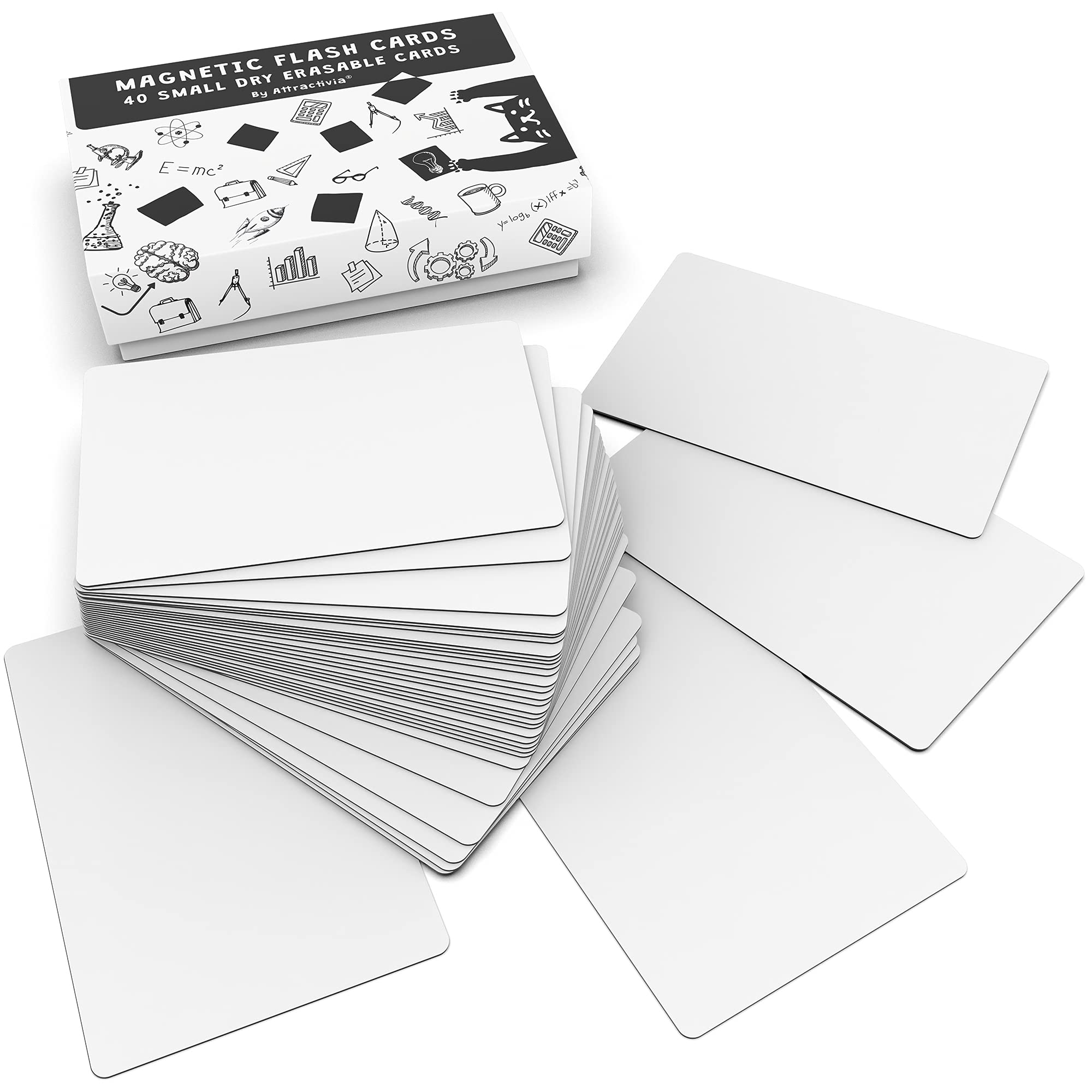 Attractivia Dry Erase Magnetic Labels 2.8 x 1.2 in, Dry Erase Magnets, 60-Pack, White Erasable Write-On Labels, Multipurpose for