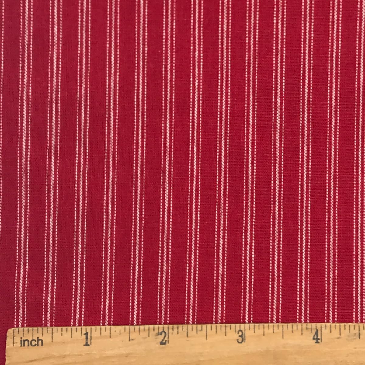 Red Striped Fabric 4oz 100% Cotton for Christmas Decor Festive Craft Patchwork Homespun Quilting Holiday Project Width 57 Inch (