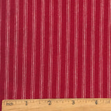 Red Striped Fabric 4oz 100% Cotton for Christmas Decor Festive Craft Patchwork Homespun Quilting Holiday Project Width 57 Inch (