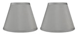 Urbanest Set of 2 Coolie Hardback Lampshade, Faux Silk, 5-inch by 9-inch by 7-inch, Silver, Spider Washer Fitter