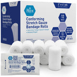 MED PRIDE Conforming Stretch Gauze Bandage Sterile Latex-Free Non-Adherent First Aid Wound Care Roll (2'' x 4.1 Yards)