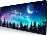 SANWUMIAN Gaming Large Mouse Pad with Stitched Edges, Galaxy Desk Mat, Extended Keyboard Pad, Non-Slip Rubber Base Desk Pad for 