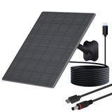 Zivif USB C Solar Panel for Security Cameras, 10W Solar Charger with USB-C Cable, DC 5.5x2.1mm & Micro USB Port, IP66 Waterproof