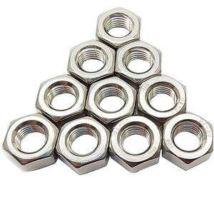10pcs M10 x 1.25mm Pitch Hex Nuts Stainless Hex Nu, Metric Fine Thread Hex Nuts