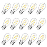 VISTERLITE Shatterproof S14 Replacement LED Light Bulbs, 2W, Equivalent to 11-25 Watt, Warm White 2200K, Outdoor String Lights V