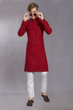 Divisive Men'S Sequince Embroidered Cotton Blend Only Slim Fit Kurta (Dkrt20_5Xl_Maroon)