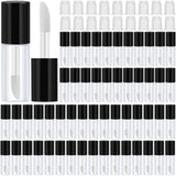 Patelai 100 Pieces Clear Mini Lip Gloss Tube Refillable Empty Lip Balm Gloss Containers Bottles Transparent Mini Lipstick Contai