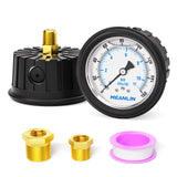 MEANLIN MEASURE 0~160Psi Stainless Steel 1/4 NPT 2.5 FACE DIAL Liquid Filled Pressure Gauge, Center Back Mount (with Rubber Prot
