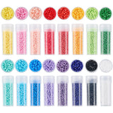 SUNNYCLUE 1 Box 80g 16 Colors Cylinder Seed Beads Uniform Seed Beads Colorful Round Glass Mini Small Pony Spacer Beading Loose S