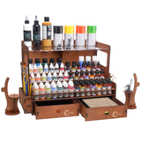 HEAVENGLOW Paint Rack Stationery Rack with Brush Holder Multi Purpose for Artists Brown 60 Holes|Crafts|MultiPurpose Craft Supp