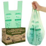 AIRNEX Compostable Kitchen Trash Bags 13 Gal - Cornstrarch Leakproof & Tear Resistant 50 Compost Bags - OK Compost Home & Seedli