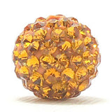 RUBYCA Pave Czech Crystal Disco Ball Clay Beads fit Shamballa Jewelry (50pcs, 12mm, Amber Gold)