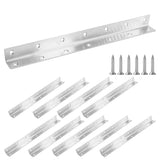 Redunest L Bracket, Heavy Duty Corner Brace, 10 Pack 12.8 Metal Shelf Bracket Angle Bracket for Shelves, Polished Silver Stainle
