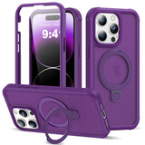UTPPVX Compatible with iPhone 14 Pro Max Case with Magnetic Ring Stand [Compatible with Mag-Safe] [Built-in Screen Protector] Mi
