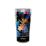 Tervis Traveler Tropical Collection Floral flower bright bold black hibiscus palm bird paradise Triple Walled Insulated Tumbler 