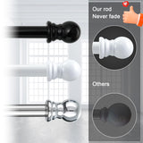 1 Inch Black Curtain Rods for windows, Heavy Duty Adjustable Splicing Single Curtain Rod with Brackets (30-144)