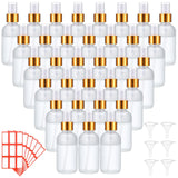 Fumete 36 Pcs Glass Spray Bottles 4oz Fine Mist Glass Spray Bottle Refillable Liquid Containers with 6 Labels 6 Funnel for Hair 