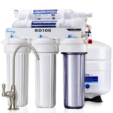 iSpring RO100 Under Sink 5Stage Reverse Osmosis Drinking Water Filtration System High Capacity 100 GPD Fast Flow, 1:1 Pure to W