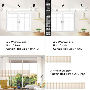 1 Inch Black Curtain Rods for windows, Heavy Duty Adjustable Splicing Single Curtain Rod with Brackets (30-144)