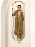 Libas Women'S Silk Blend Kurta Sets (99450_Olive_M)