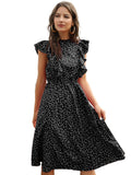 Toplot Black Printed Dress For Women Sleeveless With Knee Length (Dress-5074-Xxl),Black,2,B0BSNHM82F