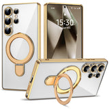 ETPESOK Compatible with Samsung Galaxy S24 Ultra Case with Magnetic Ring Stand [Compatible with Mag-Safe] [Full Camera Lens Prot