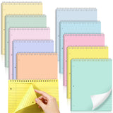 Gisgfim 10 Packs 8.5 X 11 Inch Top Spiral Notebook With 3 Hole Punched Legal Pads 40 Sheets College Ruled Notepad Hard Cardboard