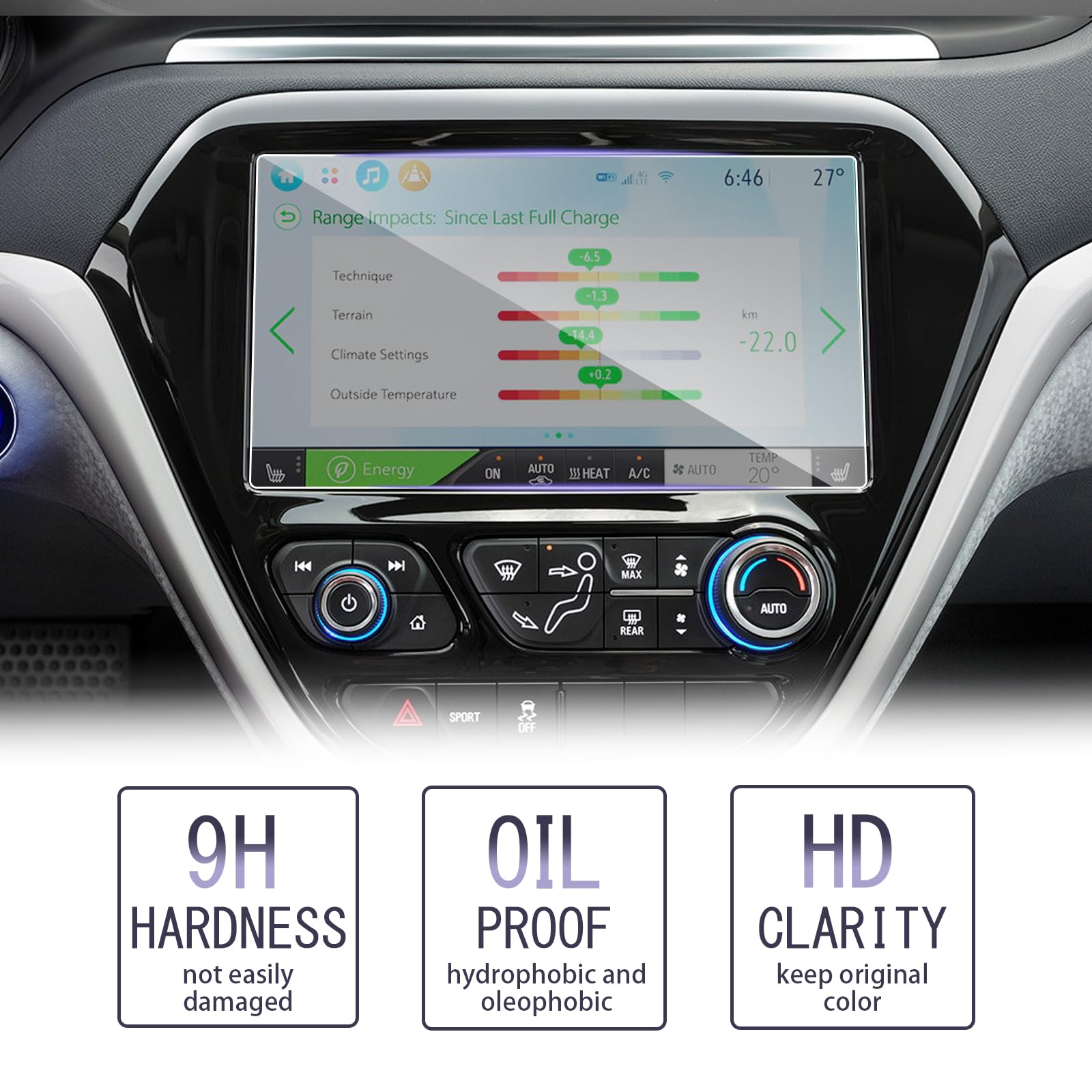 LUWU for Chevrolet Bolt EV Screen Protector 10.2 Inch 2017-2024 Chevrolet Bolt EV Touchscreen 2023 2024 Chevrolet Bolt Accessori